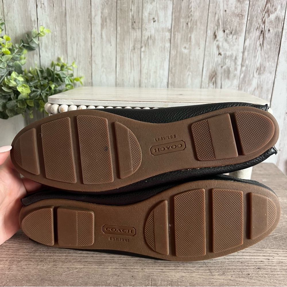 Coach Black Leather Driving Loafers Tassels Preppy Old money Classic Womens 7.5 - Picture 11 of 11